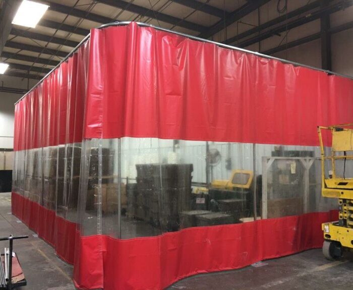Red Industrial Curtains