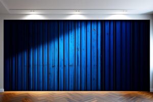 blue industrial curtain